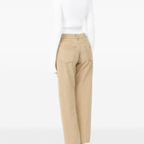 Jeans con bottoni in beige Mm6 maison margiela - donna 