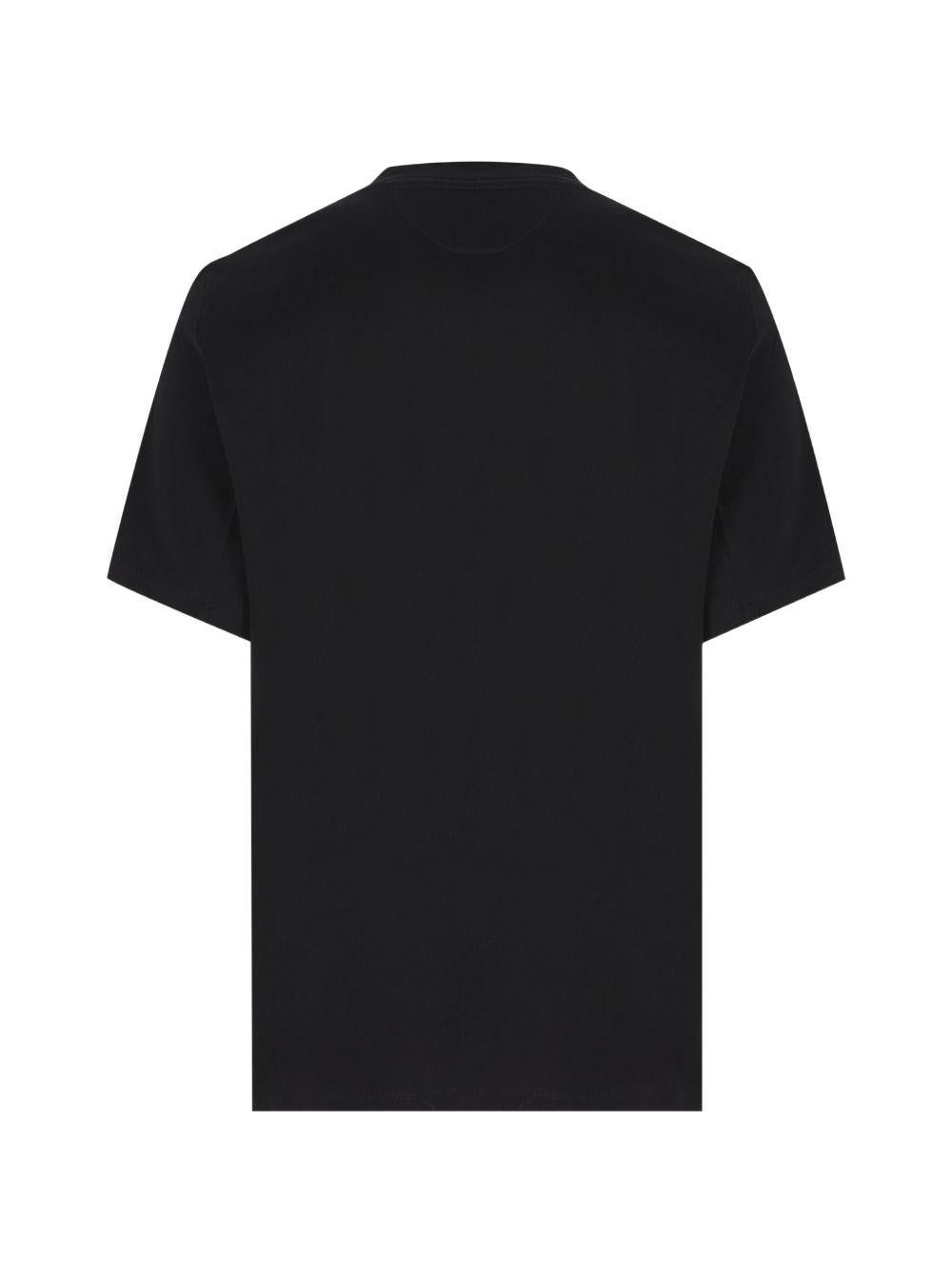 T-shirt con logo ricamato in nero Brunello cucinelli - uomo 