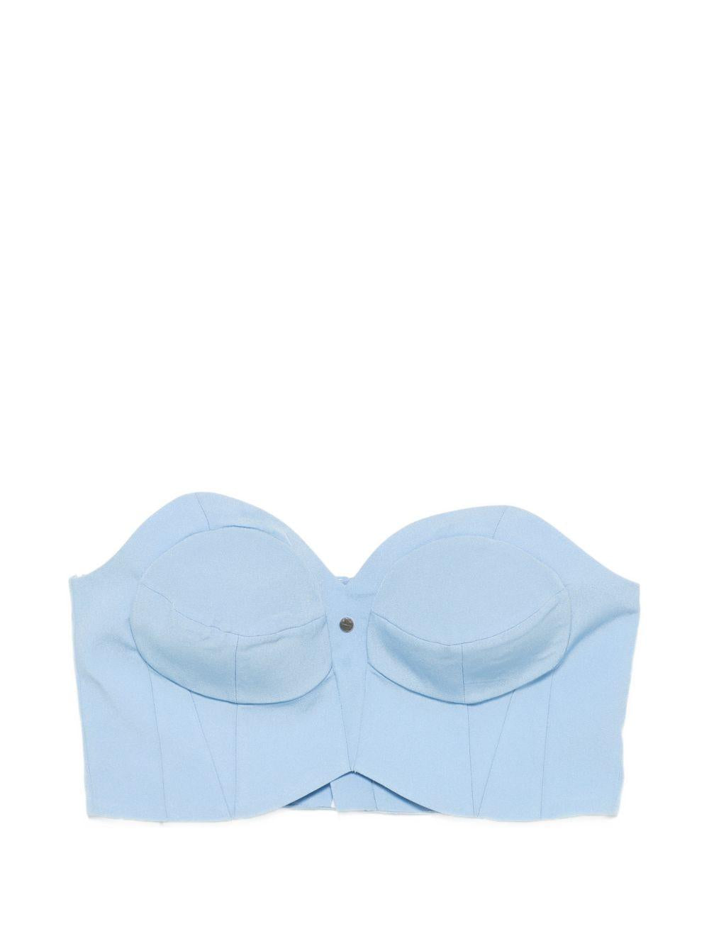 Top bralette in azzurro rabanne - donna 