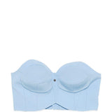 Top bralette in azzurro rabanne - donna 