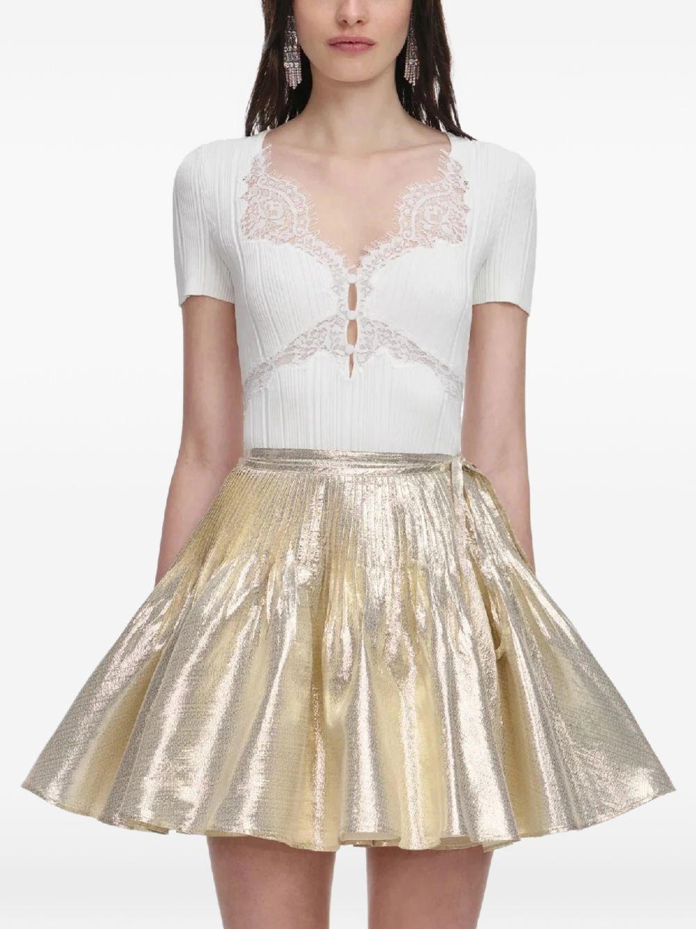 Top con finiture in pizzo in bianco Self-portrait - donna 