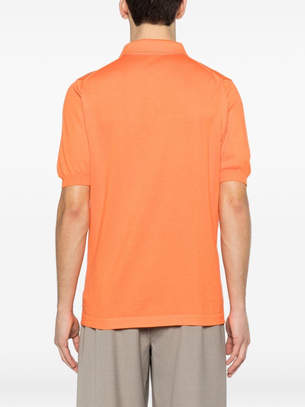 Polo con bottoni in arancione Kiton - uomo 