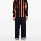 Polo a maniche lunghe a righe in nero Junya watanabe - uomo 