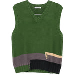 Gilet colour-block con scollo a v in verde Ymc - uomo 