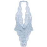 Body con scollo all'americana in blu Rowen rose - donna 
