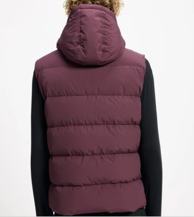 Gilet imbottito con cappuccio spoutnic in viola Pyrenex - unisex 