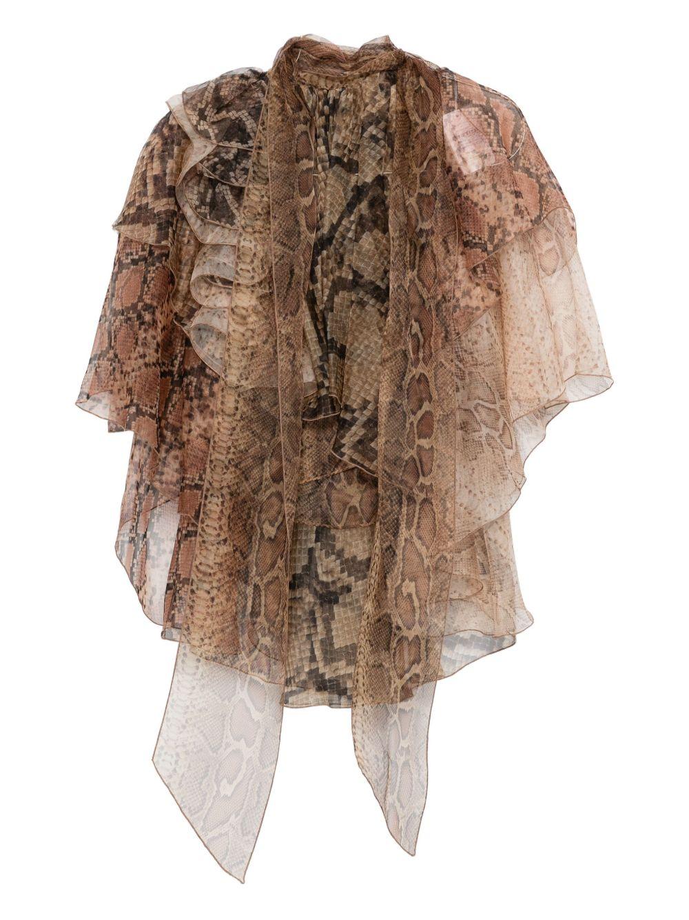 Blusa con stampa in marrone Zimmermann - donna 