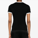 T-shirt con applicazione in nero Courrèges - donna 