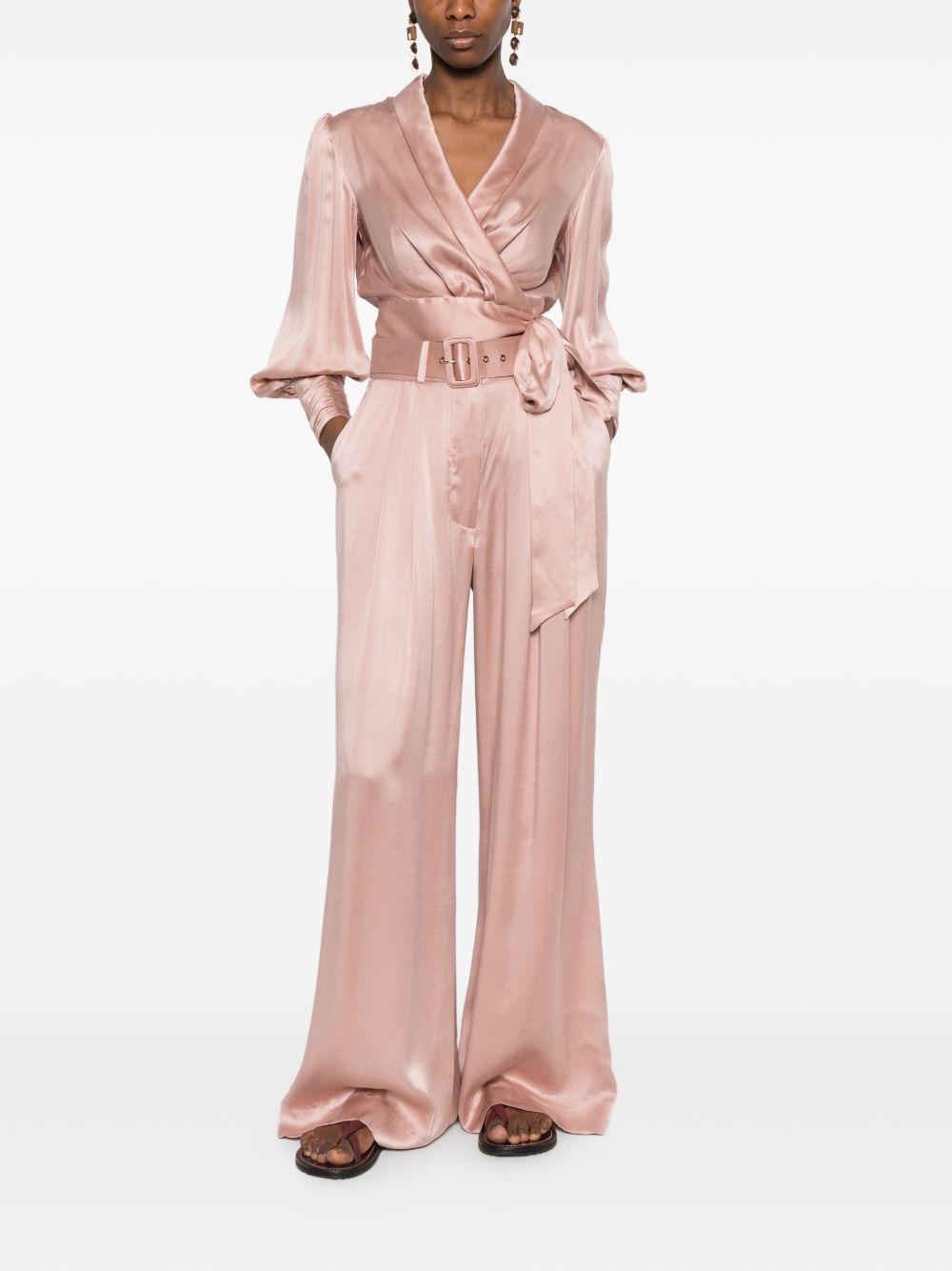 PANTALONI A GAMBA AMPIA CON CINTURA in rosa Zimmermann - donna 