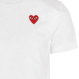 T-shirt con ricamo in bianco Comme des garcons play - uomo 