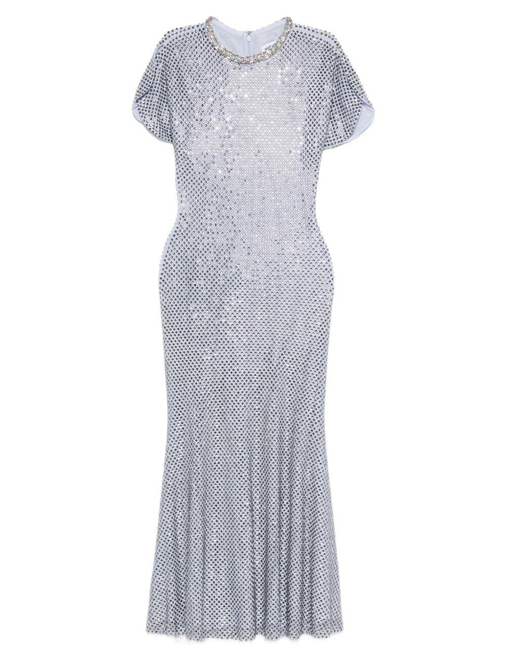 Abito midi con strass in azzurro Self-Portrait - donna 