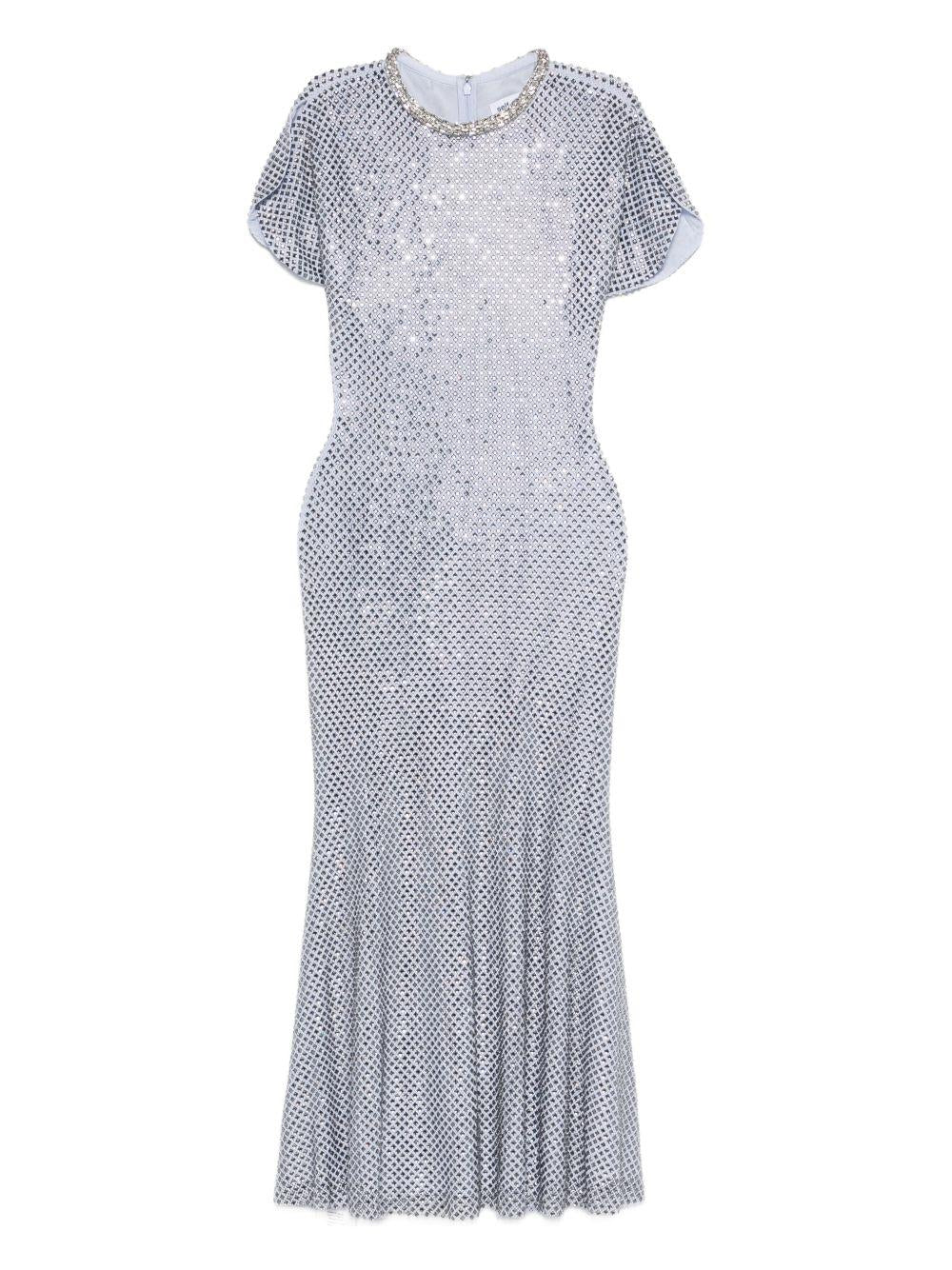 Abito midi con strass in azzurro Self-Portrait - donna 