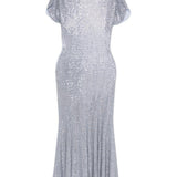 Abito midi con strass in azzurro Self-Portrait - donna 