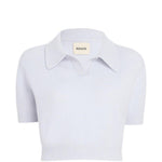 Top in maglia leni in celeste Khaite - donna 