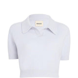 Top in maglia leni in celeste Khaite - donna 