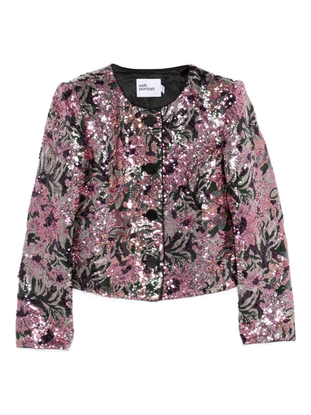Giacca con paillettes in rosa Self-Portrait - donna 