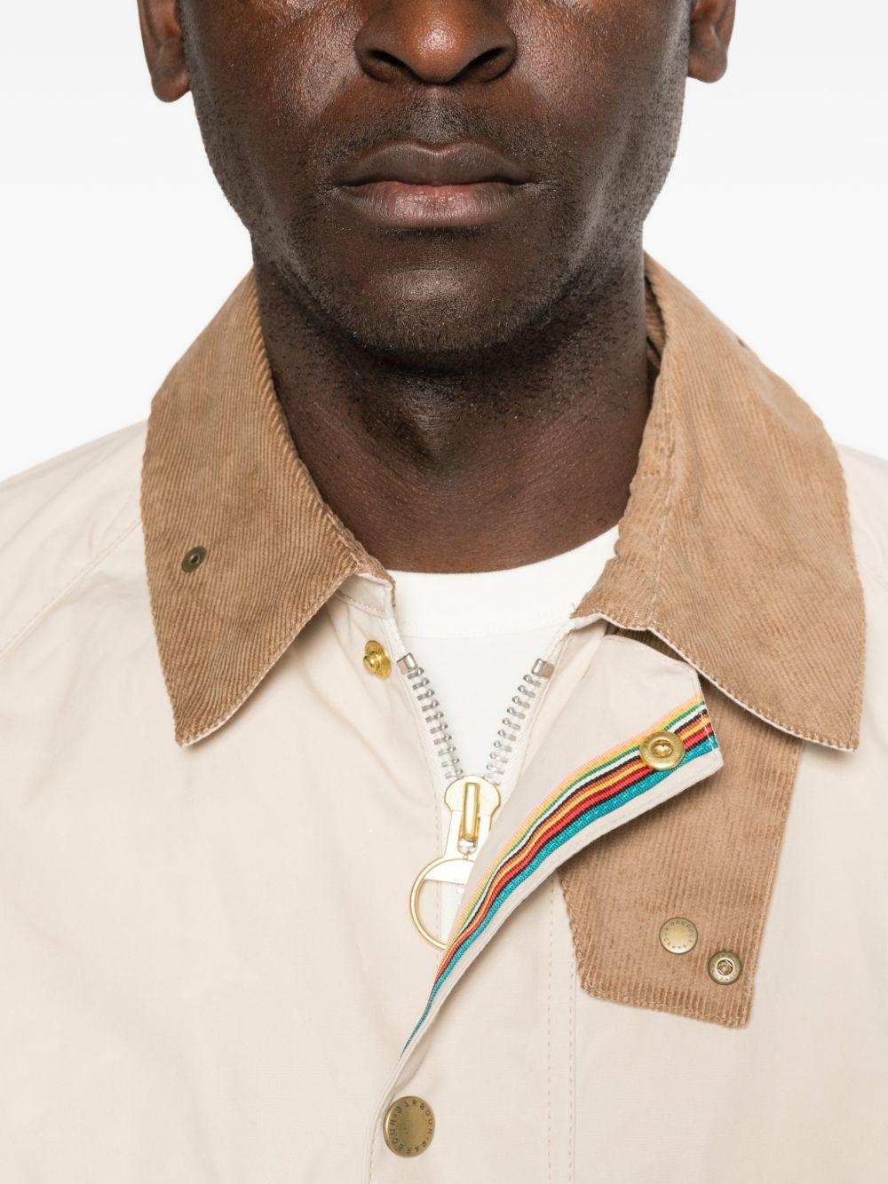 Giacca multitasche con bottoni in beige Barbour x paul smith - uomo 