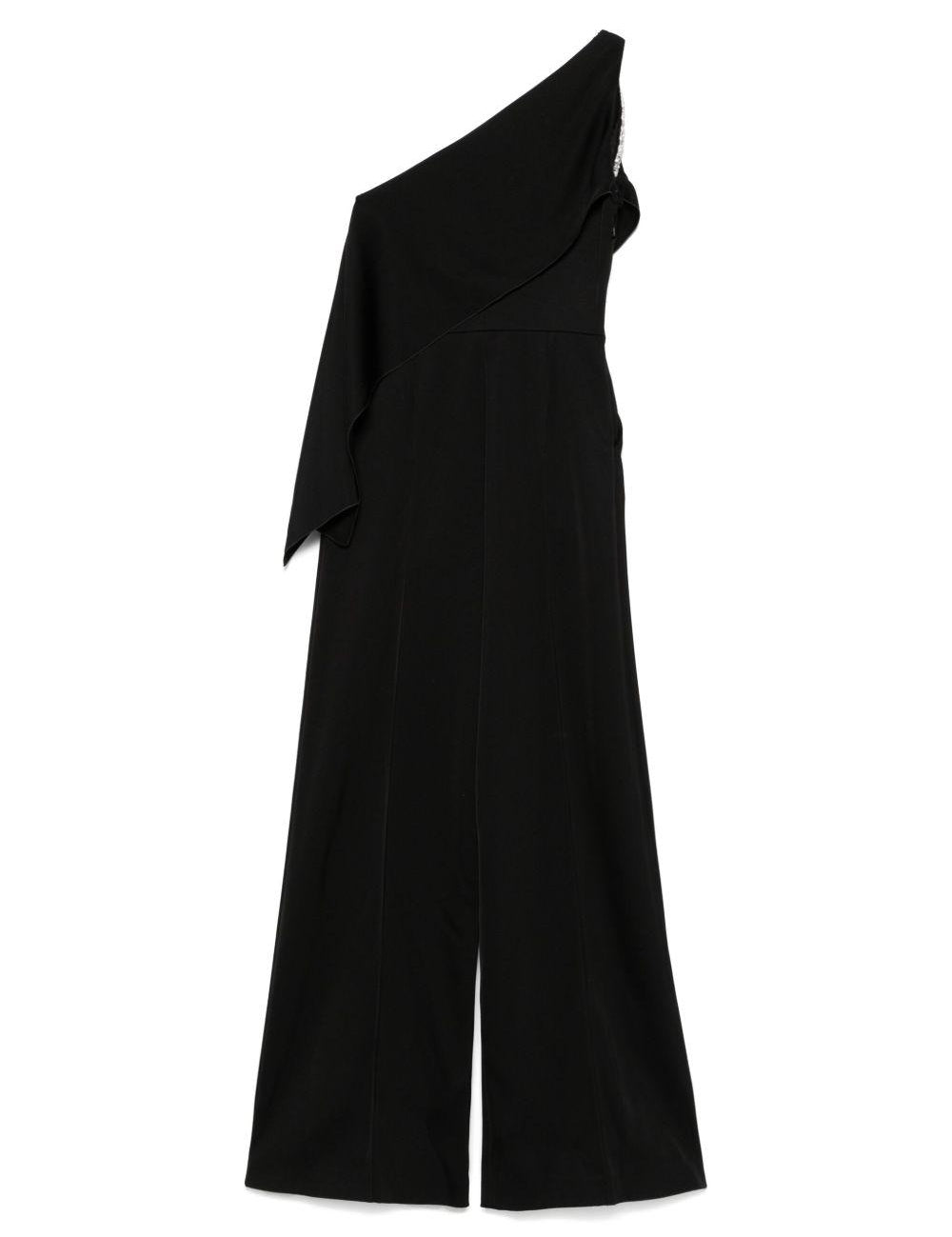 Tuta intera drappeggiata con cristalli in nero David Koma - donna 