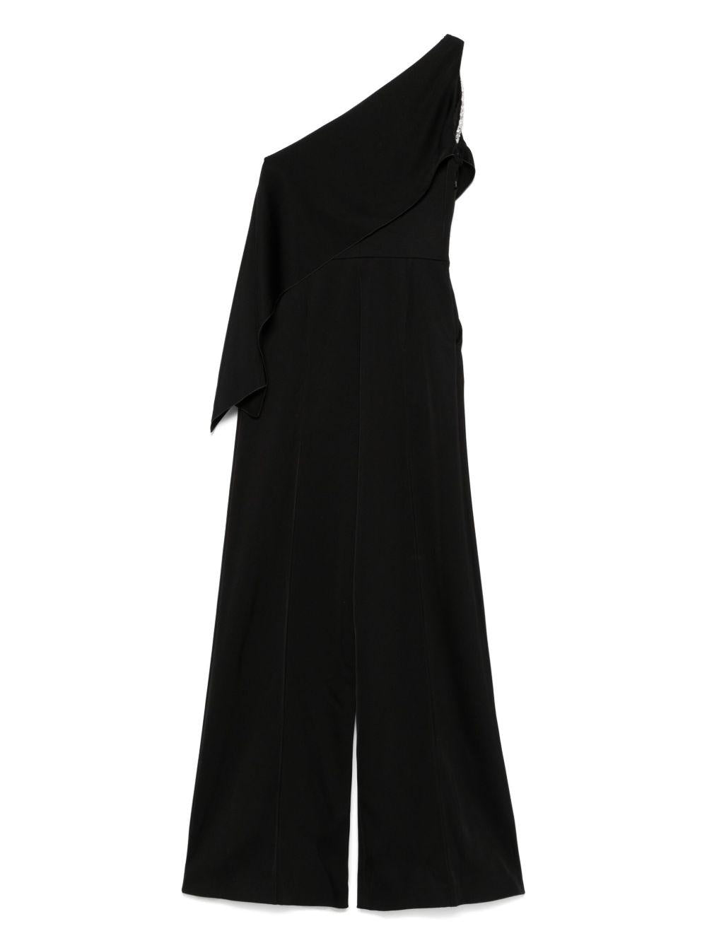 Tuta intera drappeggiata con cristalli in nero David Koma - donna 