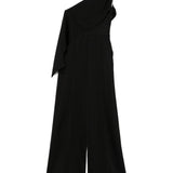 Tuta intera drappeggiata con cristalli in nero David Koma - donna 