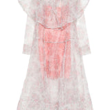 Abito trasparente con design floreale in rosa Ganni - donna 