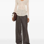 Top a maniche lunghe con design plissettato in avorio Issey miyake  - donna 