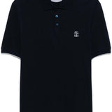 Polo con ricamo in nero Brunello cucinelli - uomo 