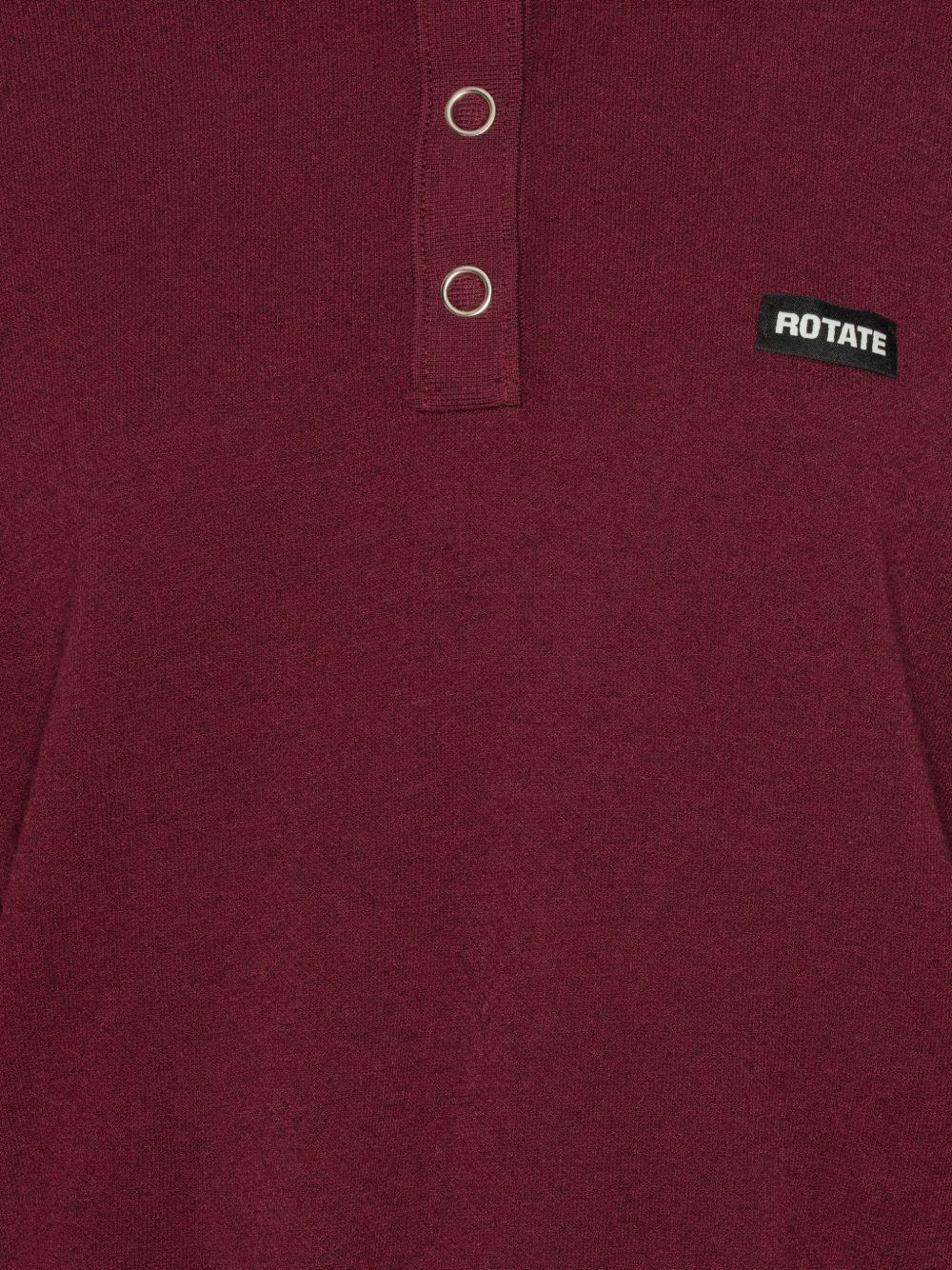 Polo con applicazione logo in bordeaux 