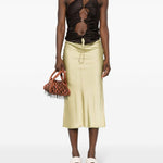 Top asimmetrico con cut-out in marrone - donna 