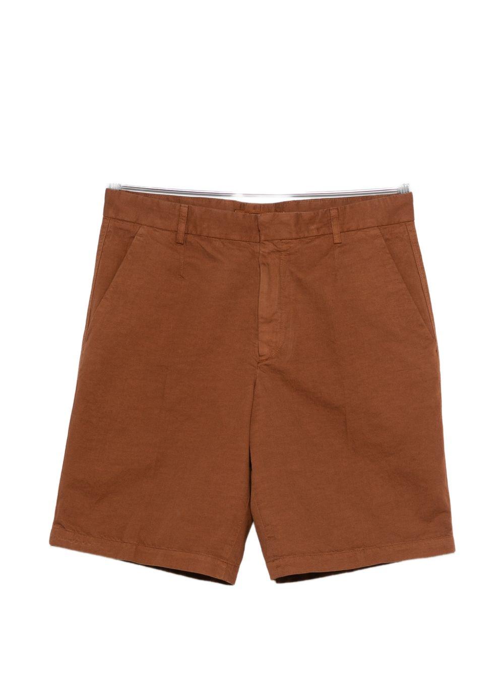 Pantaloncini con parte anteriore piatta in marrone Zegna - uomo 