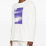 T-shirt a maniche lunghe con stampa in bianco Oamc peacemaker - uomo 