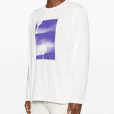 T-shirt a maniche lunghe con stampa in bianco Oamc peacemaker - uomo 
