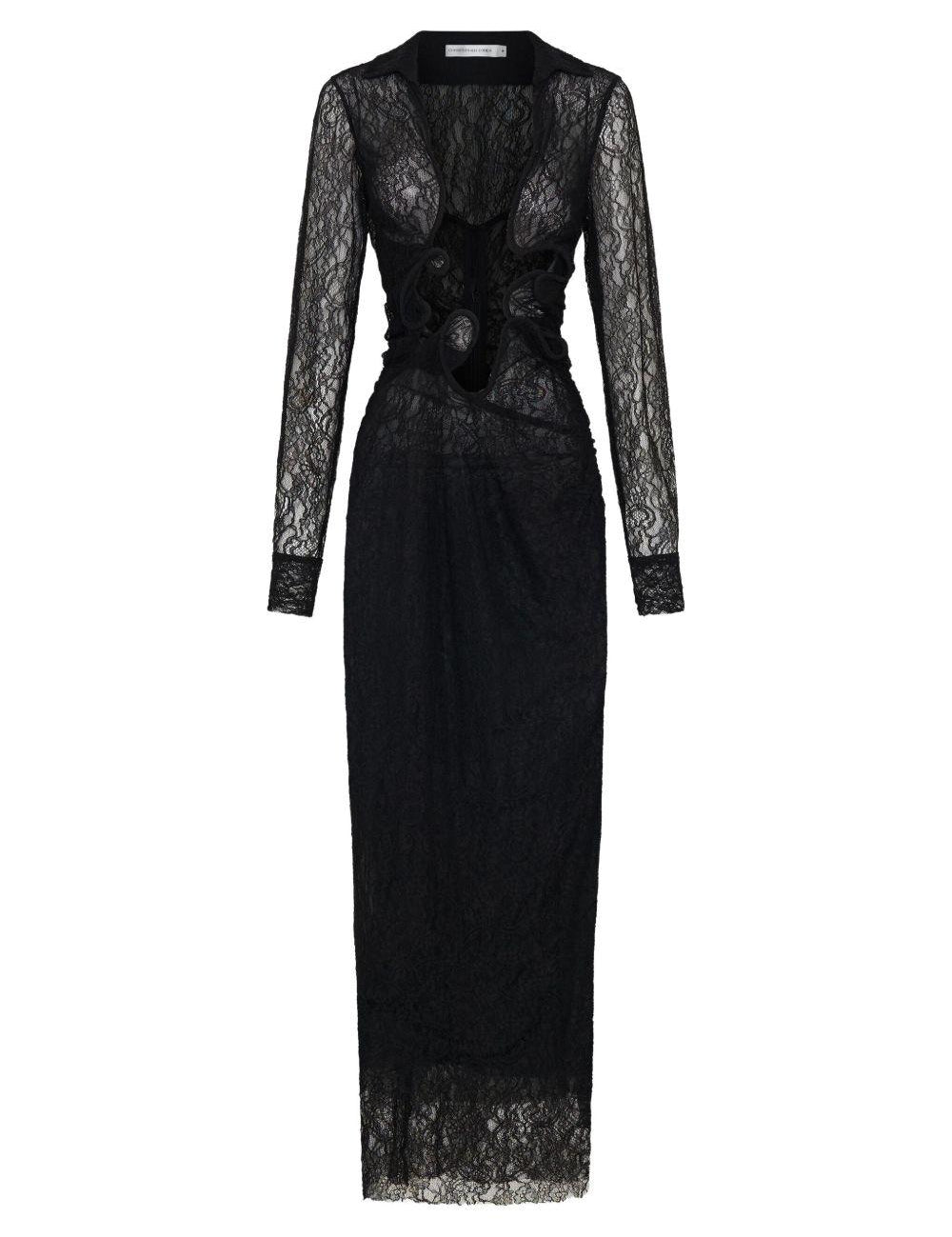 Abito lungo Lace Venus in nero Christopher esber - donna 