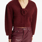 Pantaloni in simil pelle bordeaux Rotate - donna 