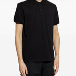 Polo con applicazione logo in nero Moncler - uomo 