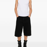 Shorts con vita elasticata in nero Entire studios - unisex 