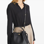 Borsa a mano romy in nero tory burch - donna 