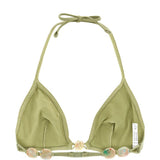 Top bikini Alva con perline in verde 