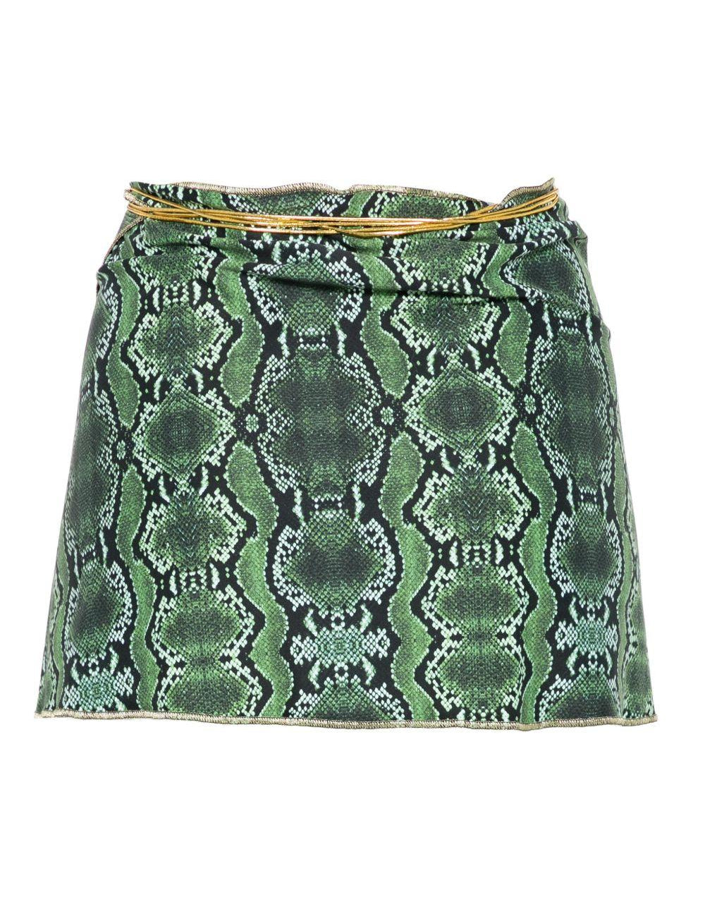 Minigonna con stampa in verde Reina olga - donna 