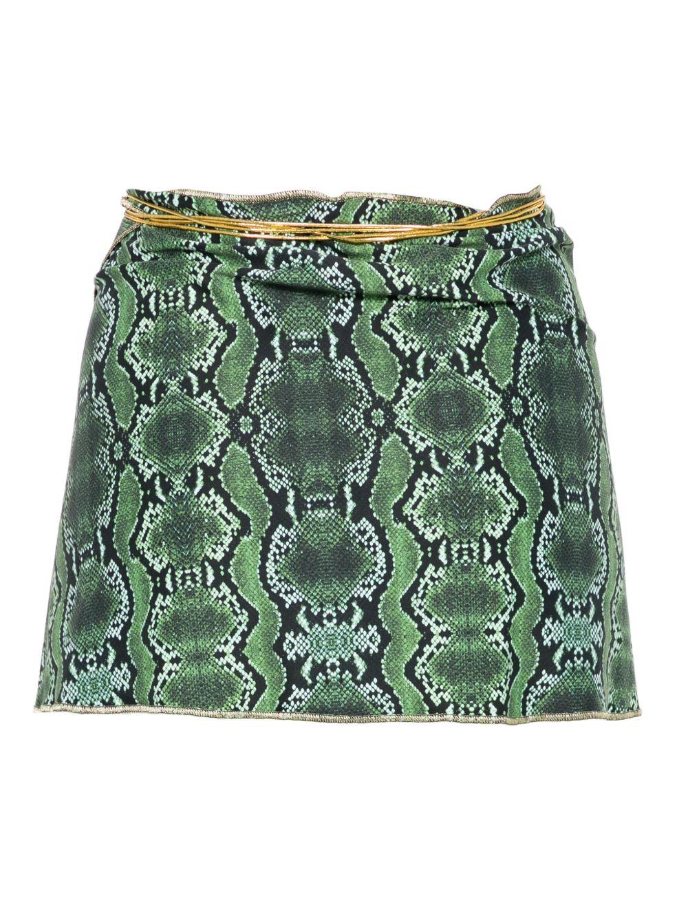 Minigonna con stampa in verde Reina olga - donna 
