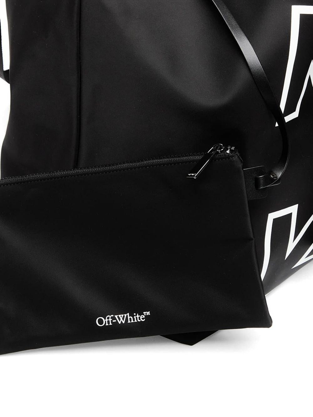Borsa con logo in nero off white - unisex 