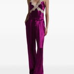 Pantaloni a gamba larga satinati in viola Alberta ferretti - donna 