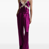 Pantaloni a gamba larga satinati in viola Alberta ferretti - donna 
