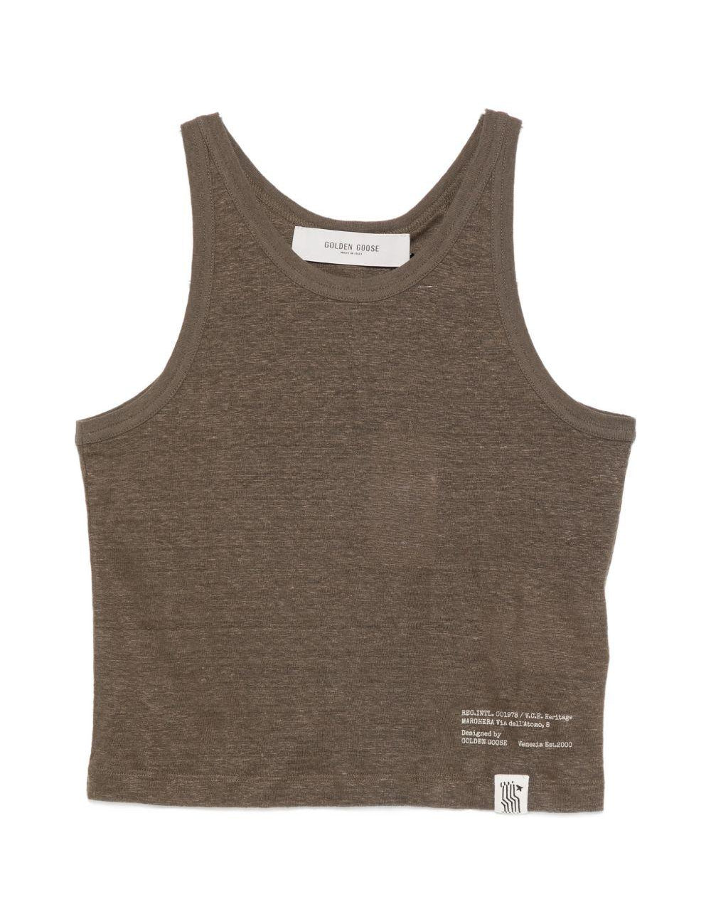 Canotta mara con stampa in verde Golden goose - unisex 