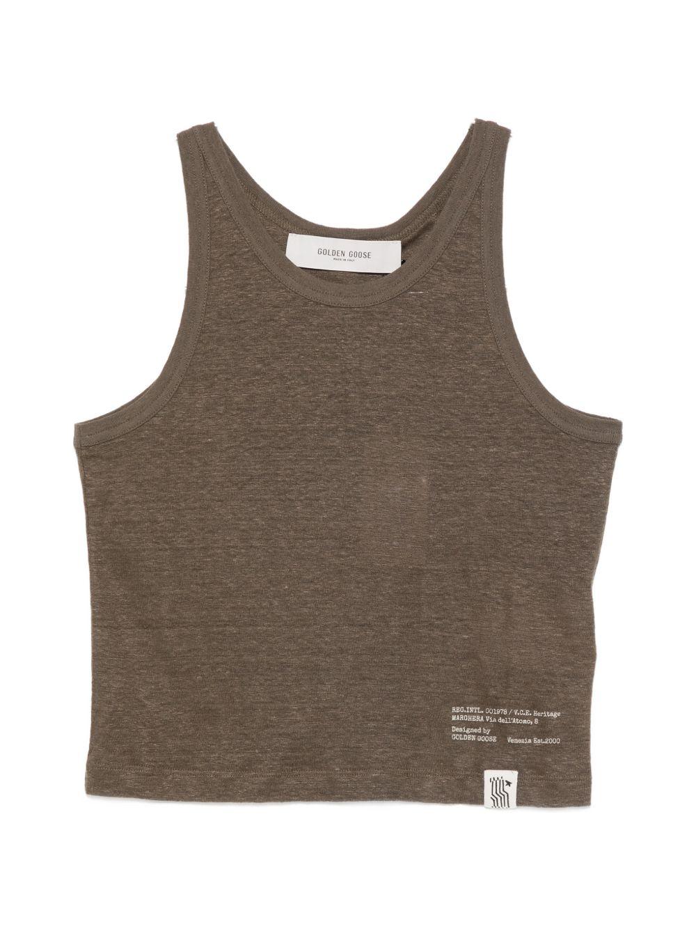 Canotta mara con stampa in verde Golden goose - unisex 