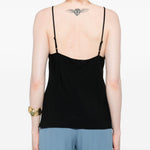 Top con scollo a v in nero Forte forte - donna 