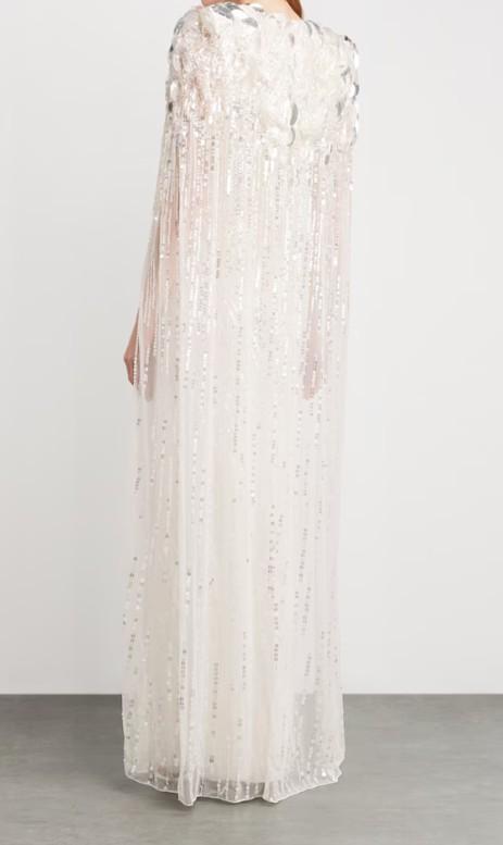 Abito da sera con paillettes goldfinger 007 in avorio Jenny packham - donna 