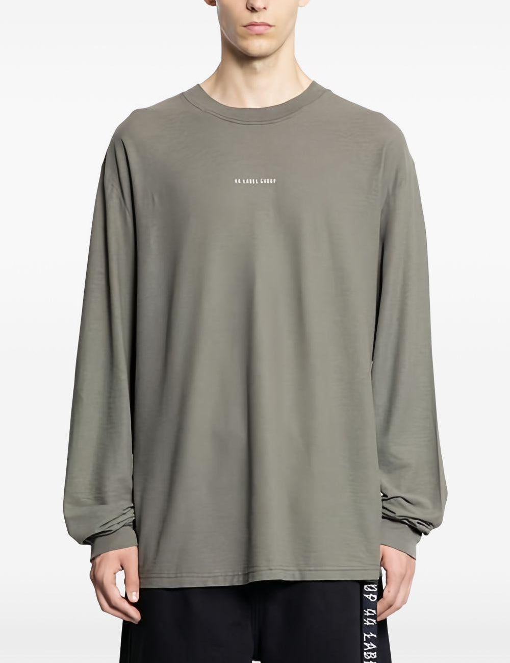 T-shirt a maniche lunghe in grigio 44 label group - uomo 