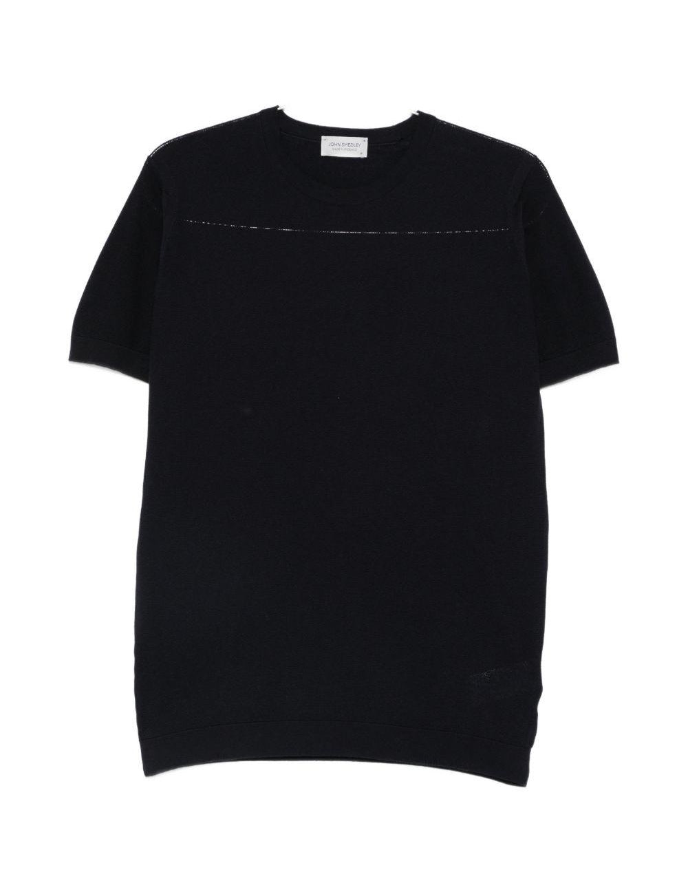 T-shirt in lavorazione pique con bordi a coste in blue John smedley - uomo 