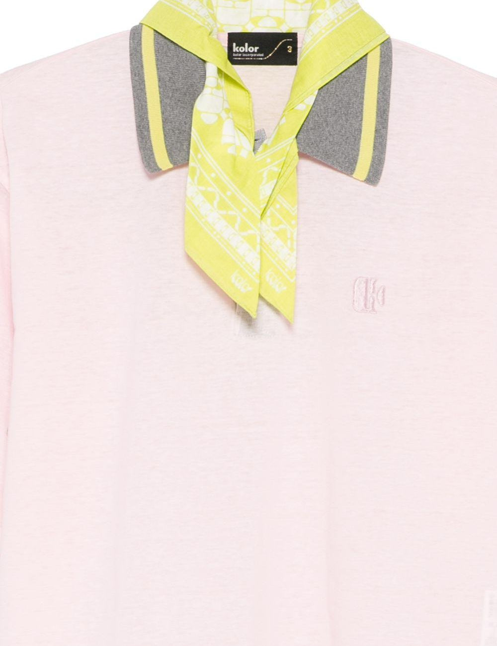 Polo con logo ricamato in rosa Kolor - uomo 